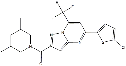 5-(5-chloro-2-thienyl)-2-[(3,5-dimethyl-1-piperidinyl)carbonyl]-7-(trifluoromethyl)pyrazolo[1,5-a]pyrimidine Struktur