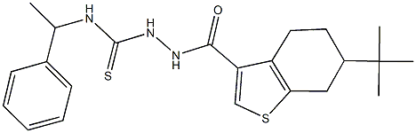 2-[(6-tert-butyl-4,5,6,7-tetrahydro-1-benzothien-3-yl)carbonyl]-N-(1-phenylethyl)hydrazinecarbothioamide Struktur