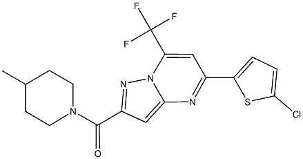 5-(5-chloro-2-thienyl)-2-[(4-methyl-1-piperidinyl)carbonyl]-7-(trifluoromethyl)pyrazolo[1,5-a]pyrimidine Struktur