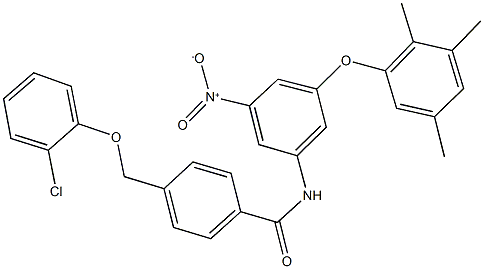 4-[(2-chlorophenoxy)methyl]-N-[3-nitro-5-(2,3,5-trimethylphenoxy)phenyl]benzamide Struktur