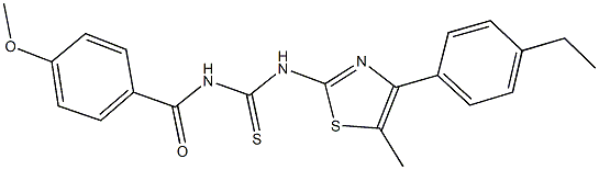 N-[4-(4-ethylphenyl)-5-methyl-1,3-thiazol-2-yl]-N'-(4-methoxybenzoyl)thiourea Struktur