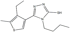 4-butyl-5-(4-ethyl-5-methyl-3-thienyl)-4H-1,2,4-triazole-3-thiol Struktur