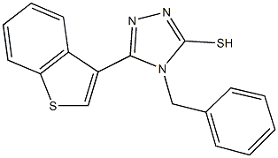 5-(1-benzothien-3-yl)-4-benzyl-4H-1,2,4-triazol-3-yl hydrosulfide Struktur