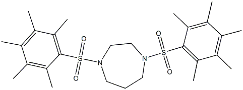 1,4-bis[(2,3,4,5,6-pentamethylphenyl)sulfonyl]-1,4-diazepane Struktur