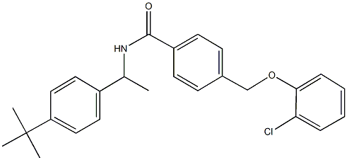 N-[1-(4-tert-butylphenyl)ethyl]-4-[(2-chlorophenoxy)methyl]benzamide Struktur