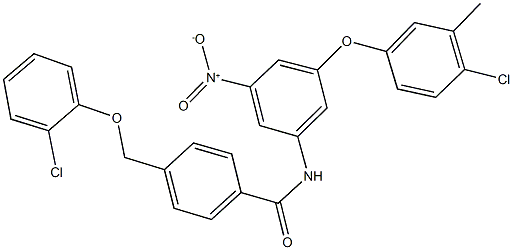 N-{3-(4-chloro-3-methylphenoxy)-5-nitrophenyl}-4-[(2-chlorophenoxy)methyl]benzamide Struktur