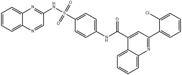 2-(2-chlorophenyl)-N-{4-[(2-quinoxalinylamino)sulfonyl]phenyl}-4-quinolinecarboxamide Struktur