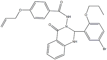 4-(allyloxy)-N-(2-(5-bromo-2-propoxyphenyl)-4-oxo-1,4-dihydro-3(2H)-quinazolinyl)benzamide Struktur