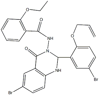 N-(2-[2-(allyloxy)-5-bromophenyl]-6-bromo-4-oxo-1,4-dihydro-3(2H)-quinazolinyl)-2-ethoxybenzamide Struktur