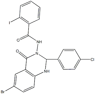 N-(6-bromo-2-(4-chlorophenyl)-4-oxo-1,4-dihydro-3(2H)-quinazolinyl)-2-iodobenzamide Struktur