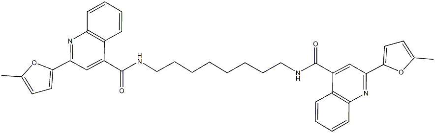 2-(5-methyl-2-furyl)-N-[8-({[2-(5-methyl-2-furyl)-4-quinolinyl]carbonyl}amino)octyl]-4-quinolinecarboxamide Struktur