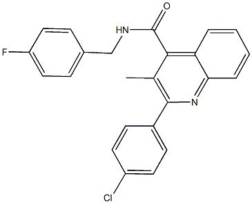 2-(4-chlorophenyl)-N-(4-fluorobenzyl)-3-methyl-4-quinolinecarboxamide Struktur