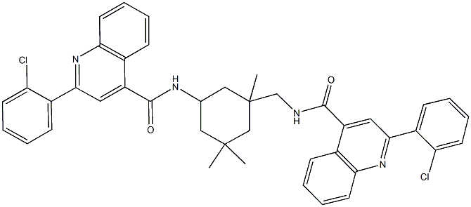 2-(2-chlorophenyl)-N-{3-[({[2-(2-chlorophenyl)-4-quinolinyl]carbonyl}amino)methyl]-3,5,5-trimethylcyclohexyl}-4-quinolinecarboxamide Struktur