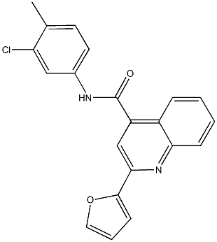 N-(3-chloro-4-methylphenyl)-2-(2-furyl)-4-quinolinecarboxamide Struktur