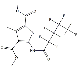 dimethyl 3-methyl-5-[(2,2,3,3,4,4,5,5,5-nonafluoropentanoyl)amino]-2,4-thiophenedicarboxylate Struktur