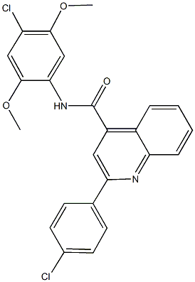 N-(4-chloro-2,5-dimethoxyphenyl)-2-(4-chlorophenyl)-4-quinolinecarboxamide Struktur