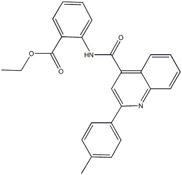 ethyl 2-({[2-(4-methylphenyl)-4-quinolinyl]carbonyl}amino)benzoate Struktur