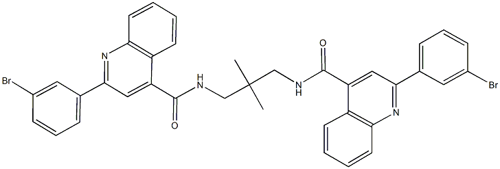 2-(3-bromophenyl)-N-[3-({[2-(3-bromophenyl)-4-quinolinyl]carbonyl}amino)-2,2-dimethylpropyl]-4-quinolinecarboxamide Struktur