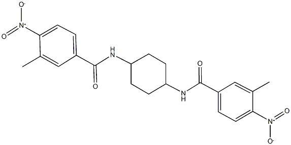 4-nitro-N-[4-({4-nitro-3-methylbenzoyl}amino)cyclohexyl]-3-methylbenzamide Struktur