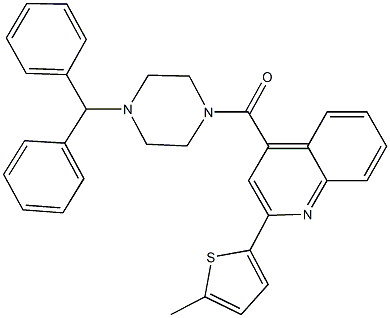 4-[(4-benzhydryl-1-piperazinyl)carbonyl]-2-(5-methyl-2-thienyl)quinoline Struktur