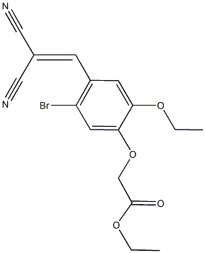 ethyl [5-bromo-4-(2,2-dicyanovinyl)-2-ethoxyphenoxy]acetate Struktur