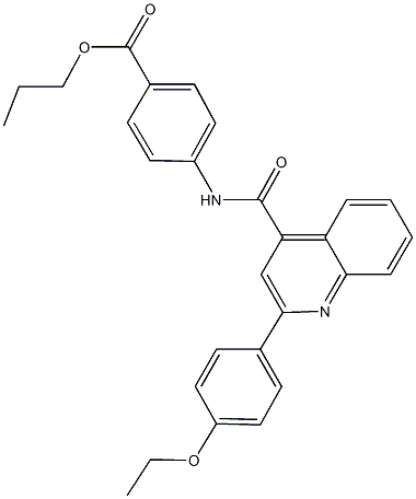 propyl 4-({[2-(4-ethoxyphenyl)-4-quinolinyl]carbonyl}amino)benzoate Struktur