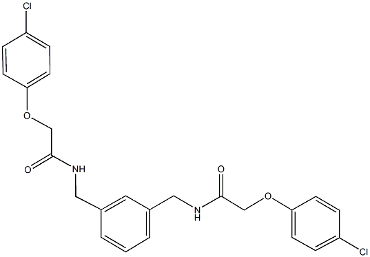 2-(4-chlorophenoxy)-N-[3-({[(4-chlorophenoxy)acetyl]amino}methyl)benzyl]acetamide Struktur