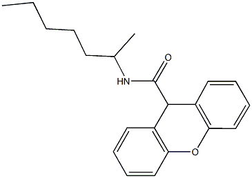 N-(1-methylhexyl)-9H-xanthene-9-carboxamide Struktur