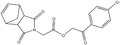 2-(4-chlorophenyl)-2-oxoethyl (3,5-dioxo-4-azatricyclo[5.2.1.0~2,6~]dec-8-en-4-yl)acetate Struktur