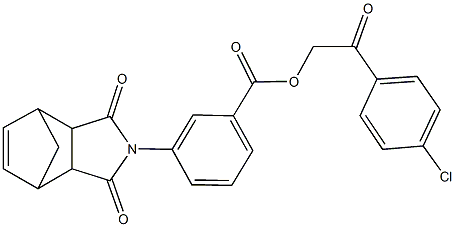 2-(4-chlorophenyl)-2-oxoethyl 3-(3,5-dioxo-4-azatricyclo[5.2.1.0~2,6~]dec-8-en-4-yl)benzoate Struktur