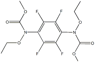 methyl ethoxy{4-[ethoxy(methoxycarbonyl)amino]-2,3,5,6-tetrafluorophenyl}carbamate Struktur