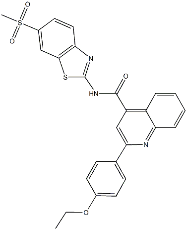 2-(4-ethoxyphenyl)-N-[6-(methylsulfonyl)-1,3-benzothiazol-2-yl]-4-quinolinecarboxamide Struktur