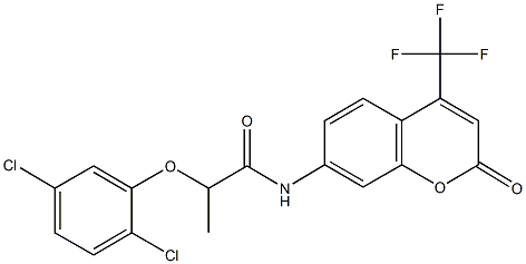 2-(2,5-dichlorophenoxy)-N-[2-oxo-4-(trifluoromethyl)-2H-chromen-7-yl]propanamide Struktur