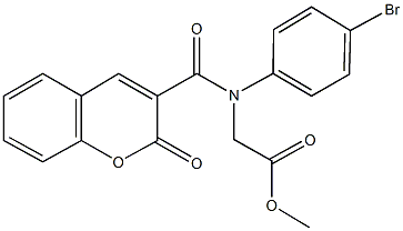 methyl {4-bromo[(2-oxo-2H-chromen-3-yl)carbonyl]anilino}acetate Struktur