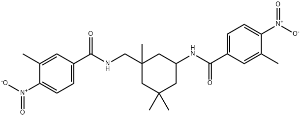 4-nitro-N-{3-[({4-nitro-3-methylbenzoyl}amino)methyl]-3,5,5-trimethylcyclohexyl}-3-methylbenzamide Struktur