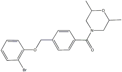 4-{4-[(2-bromophenoxy)methyl]benzoyl}-2,6-dimethylmorpholine Struktur