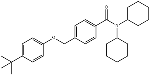 4-[(4-tert-butylphenoxy)methyl]-N,N-dicyclohexylbenzamide Struktur