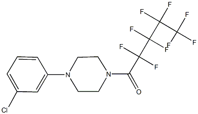 1-(3-chlorophenyl)-4-(2,2,3,3,4,4,5,5,5-nonafluoropentanoyl)piperazine Struktur