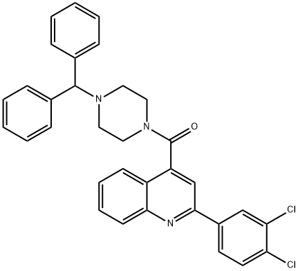 4-[(4-benzhydryl-1-piperazinyl)carbonyl]-2-(3,4-dichlorophenyl)quinoline Struktur