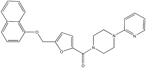 1-{5-[(1-naphthyloxy)methyl]-2-furoyl}-4-(2-pyridinyl)piperazine Struktur