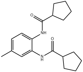 N-{2-[(cyclopentylcarbonyl)amino]-5-methylphenyl}cyclopentanecarboxamide Struktur