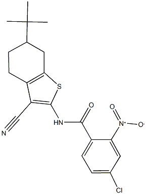 N-(6-tert-butyl-3-cyano-4,5,6,7-tetrahydro-1-benzothien-2-yl)-4-chloro-2-nitrobenzamide Struktur