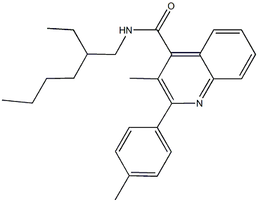 N-(2-ethylhexyl)-3-methyl-2-(4-methylphenyl)-4-quinolinecarboxamide Struktur