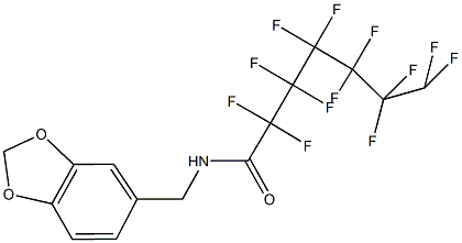 N-(1,3-benzodioxol-5-ylmethyl)-2,2,3,3,4,4,5,5,6,6,7,7-dodecafluoroheptanamide Struktur