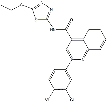 2-(3,4-dichlorophenyl)-N-[5-(ethylsulfanyl)-1,3,4-thiadiazol-2-yl]-4-quinolinecarboxamide Struktur