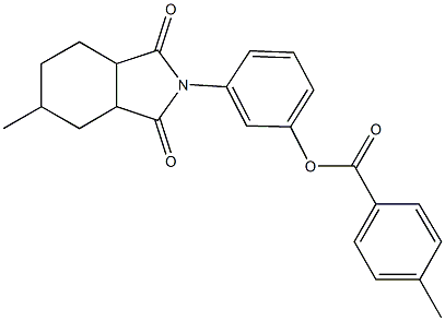 3-(5-methyl-1,3-dioxooctahydro-2H-isoindol-2-yl)phenyl 4-methylbenzoate Struktur