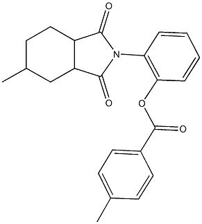 2-(5-methyl-1,3-dioxooctahydro-2H-isoindol-2-yl)phenyl 4-methylbenzoate Struktur