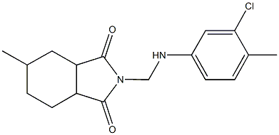 2-[(3-chloro-4-methylanilino)methyl]-5-methylhexahydro-1H-isoindole-1,3(2H)-dione Struktur