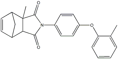 2-methyl-4-[4-(2-methylphenoxy)phenyl]-4-azatricyclo[5.2.1.0~2,6~]dec-8-ene-3,5-dione Struktur