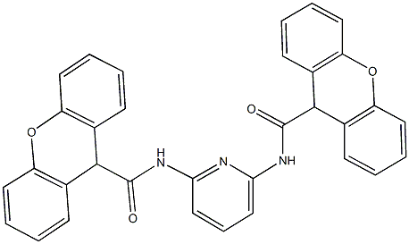 N-{6-[(9H-xanthen-9-ylcarbonyl)amino]-2-pyridinyl}-9H-xanthene-9-carboxamide Struktur